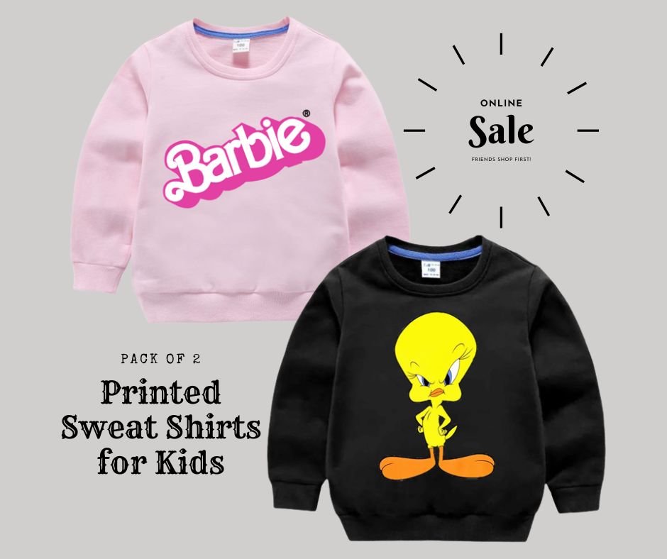Pack of 2 Printed Sweat Shirts for Kids