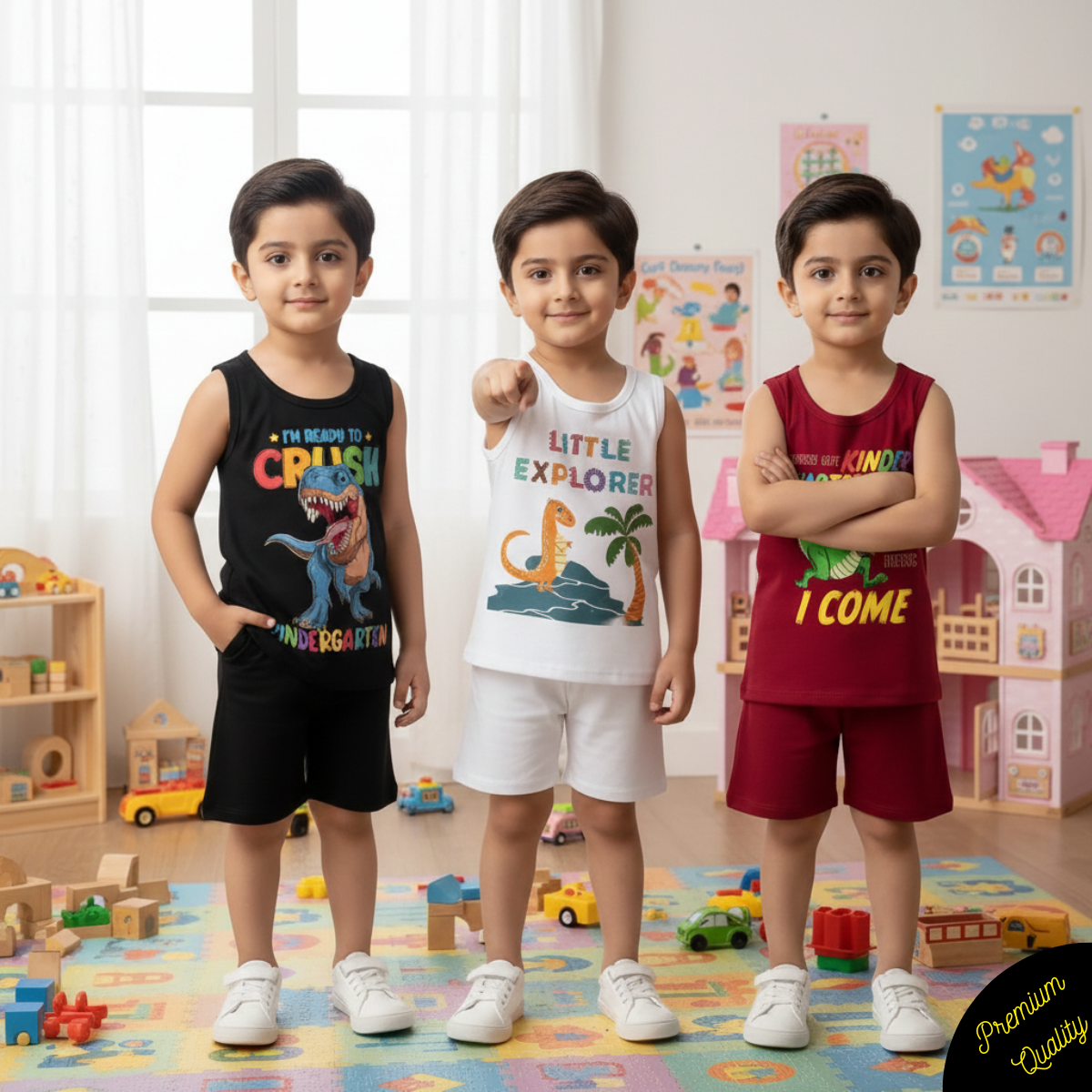 Pack of 3 Premium Sando Suits for Kids