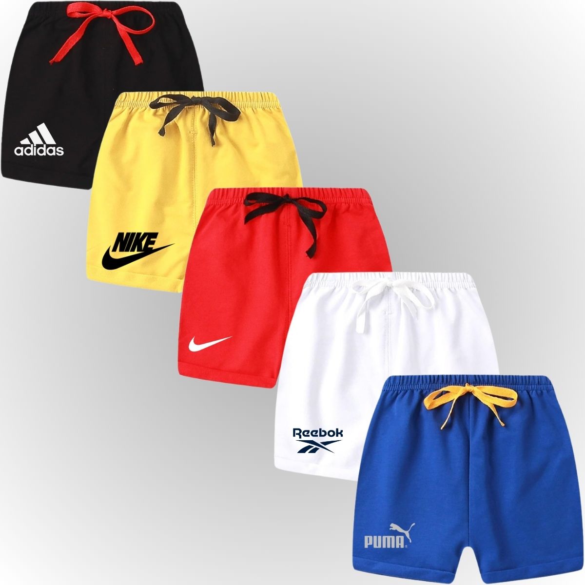 Pack of 5 Premium Logo Shorts for Kids