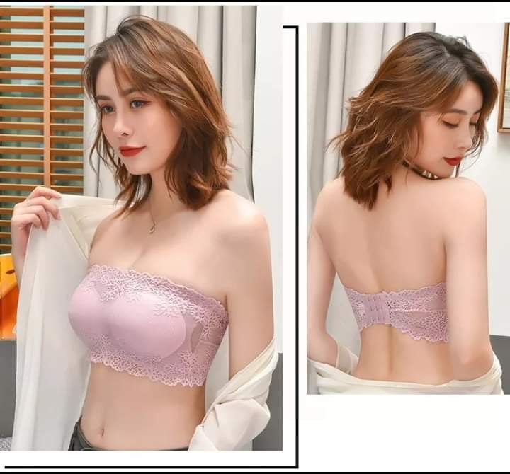 Strapless Fancy Padded Tube Bra with Hooks