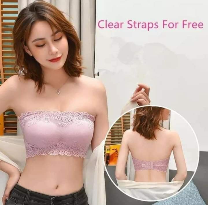 Strapless Fancy Padded Tube Bra with Hooks