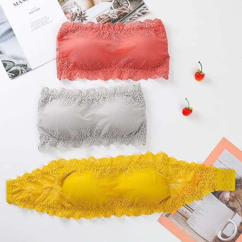 Strapless Fancy Padded Tube Bra with Hooks