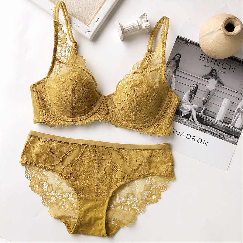 Lace Net Wired Bra & Panty Set