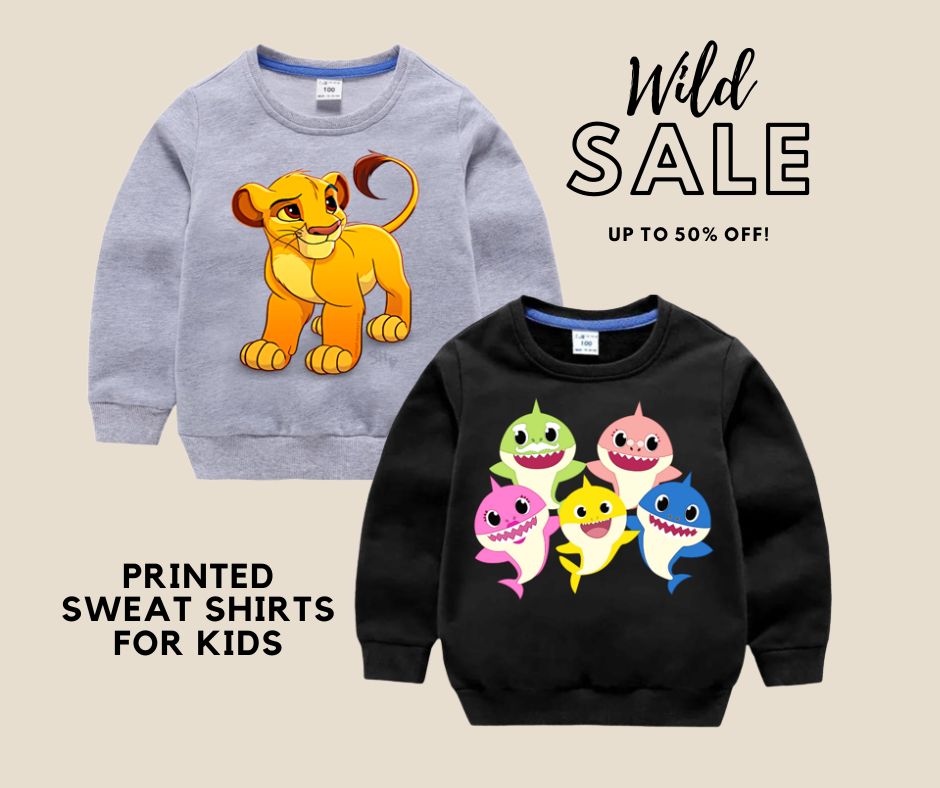 Pack of 2 Printed Sweat Shirts For Kids