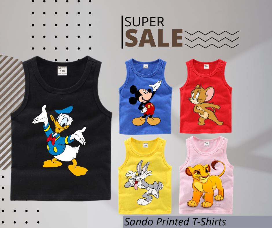 Buy 4 Get 1 Free Printed Tank Tops for Kids