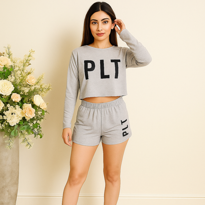 PLT Full Sleeve Short Loungewear for Women