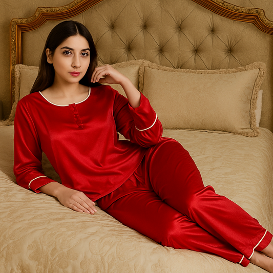 Round Neck Sleeves Pipin PJ Set