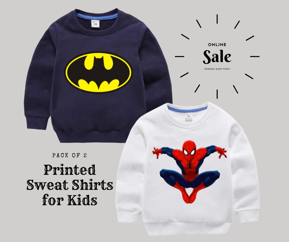 Pack of 2 Printed Sweat Shirts for Kids