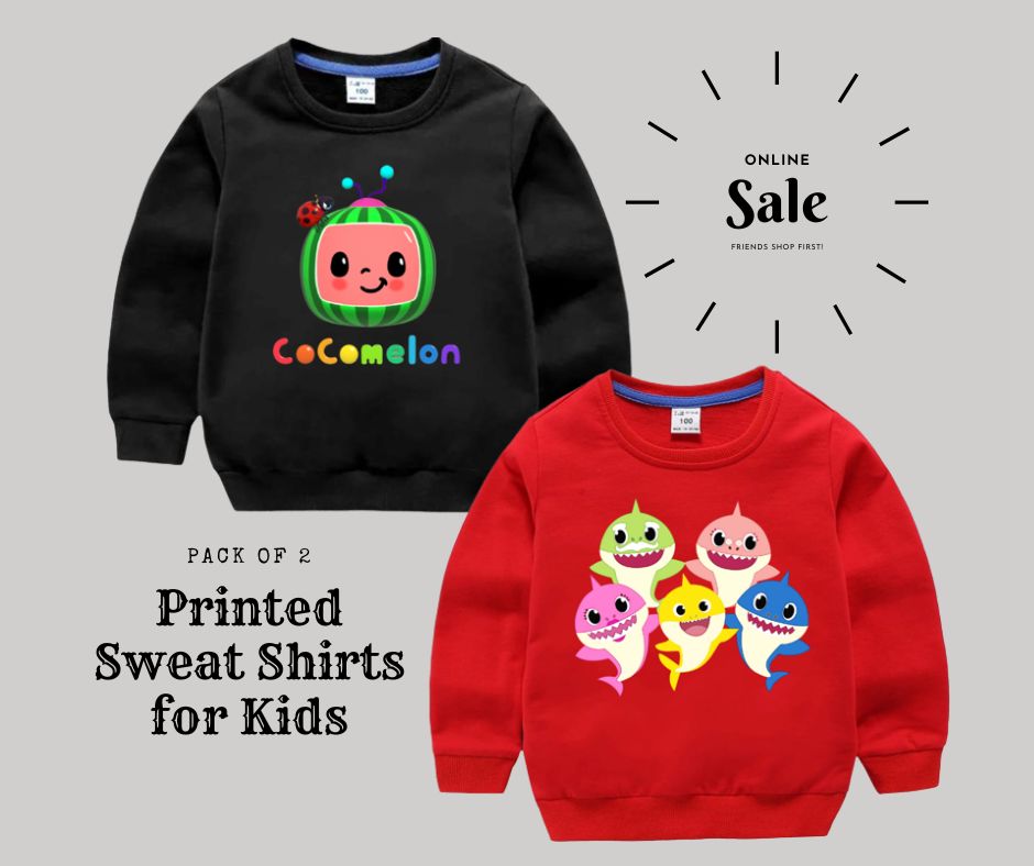Pack of 2 Printed Sweat Shirts for Kids