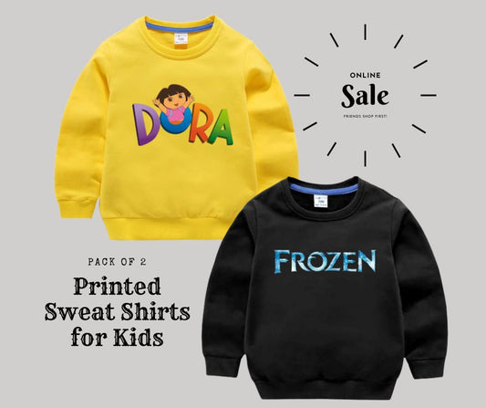 Pack of 2 Printed Sweat Shirts for Kids