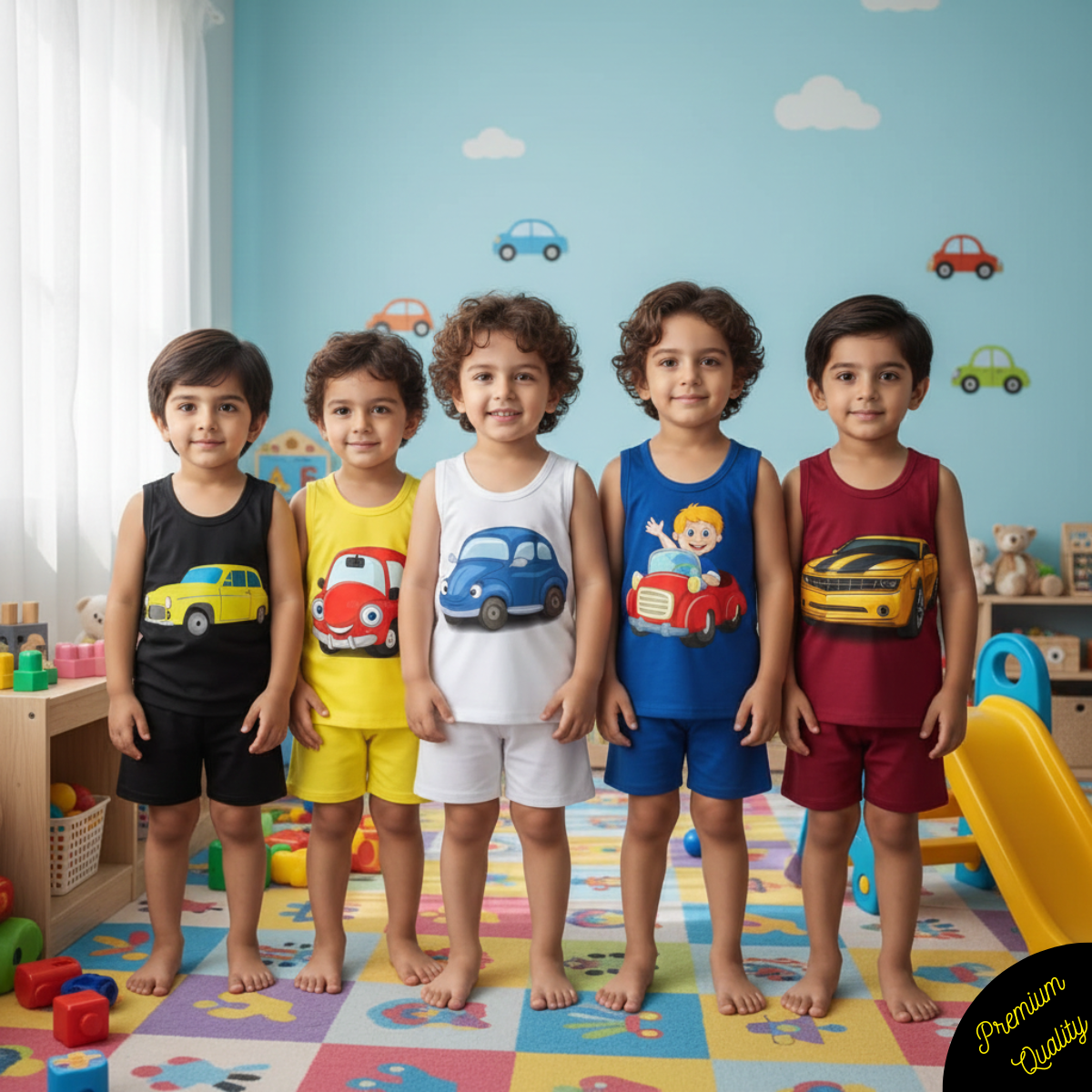 Pack of 5 Premium Sando Suits for Kids
