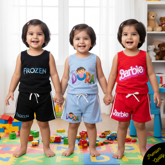 Pack of 3 Printed Sando Suits for Girls