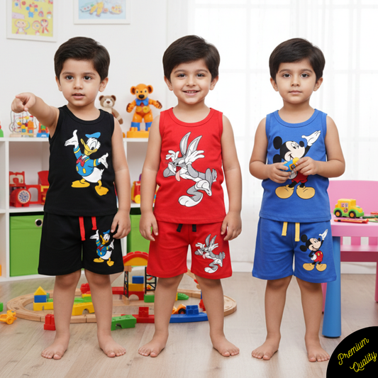 Pack of 3 Printed Sando Suits for Kids