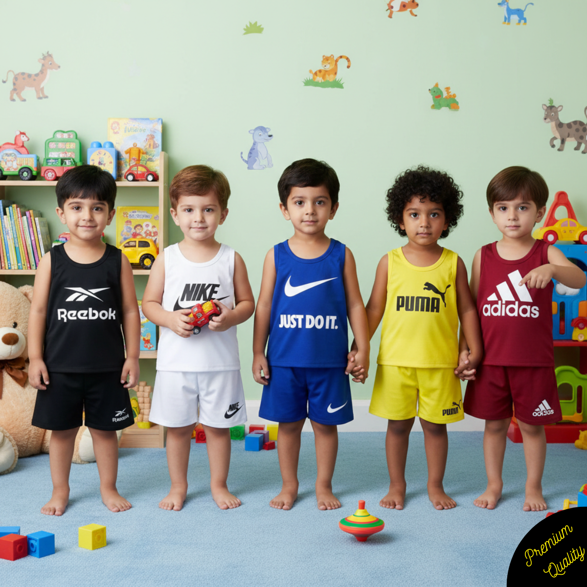 Pack of 5 Premium Sando Suits for Kids