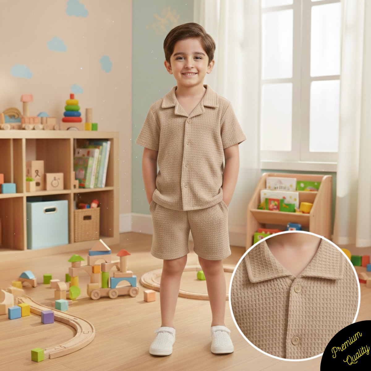 The Little Leisure Waffle Knit Co-ord Set for Kids