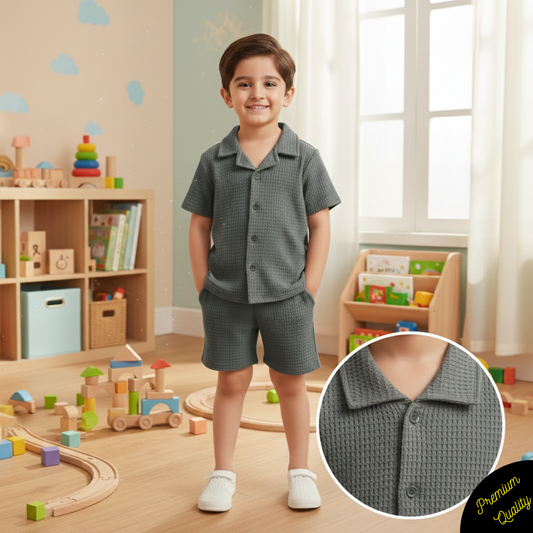 The Little Leisure Waffle Knit Co-ord Set for Kids