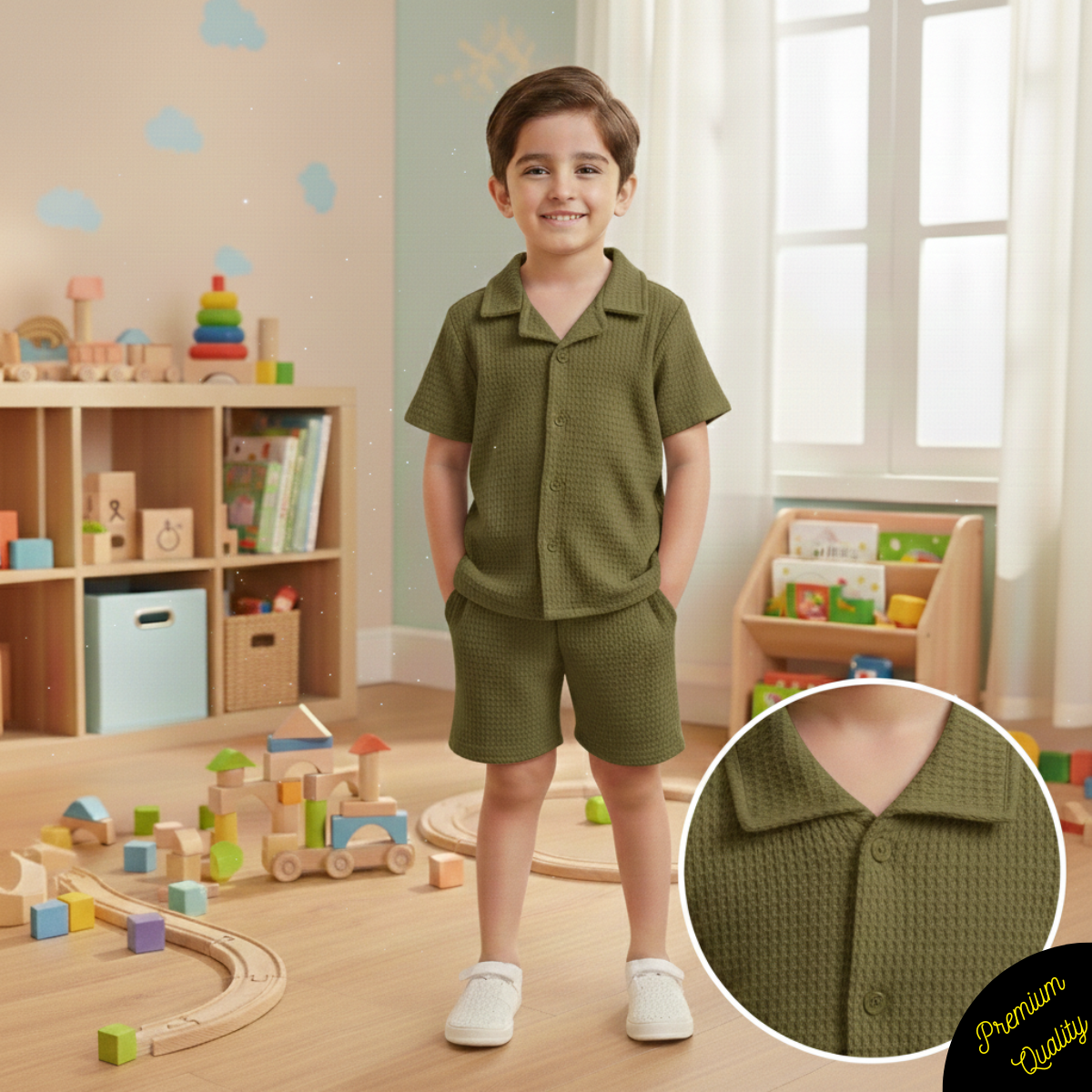 The Little Leisure Waffle Knit Co-ord Set for Kids