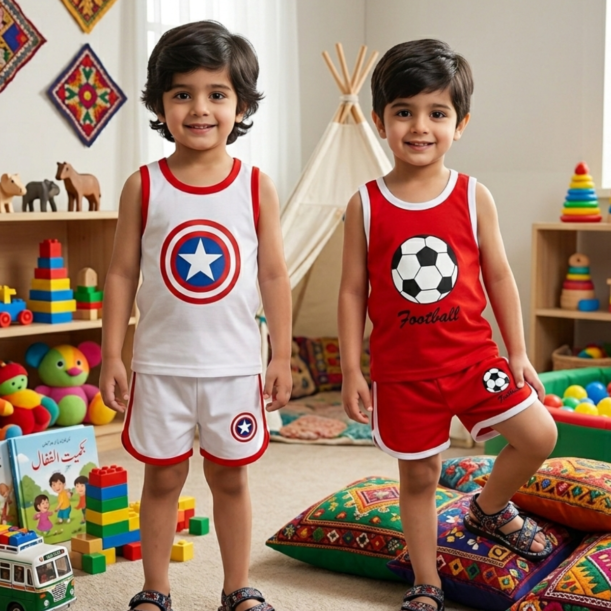 Buy 1 Get 1 FREE Short Printed Sando Suits for Kids