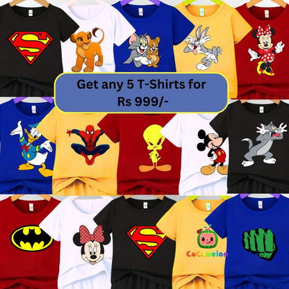 Random Deal Pack of 5 Tshirts for Kids