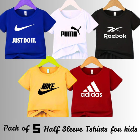 Pack of 5 Half Sleeves Tshirts For Kids