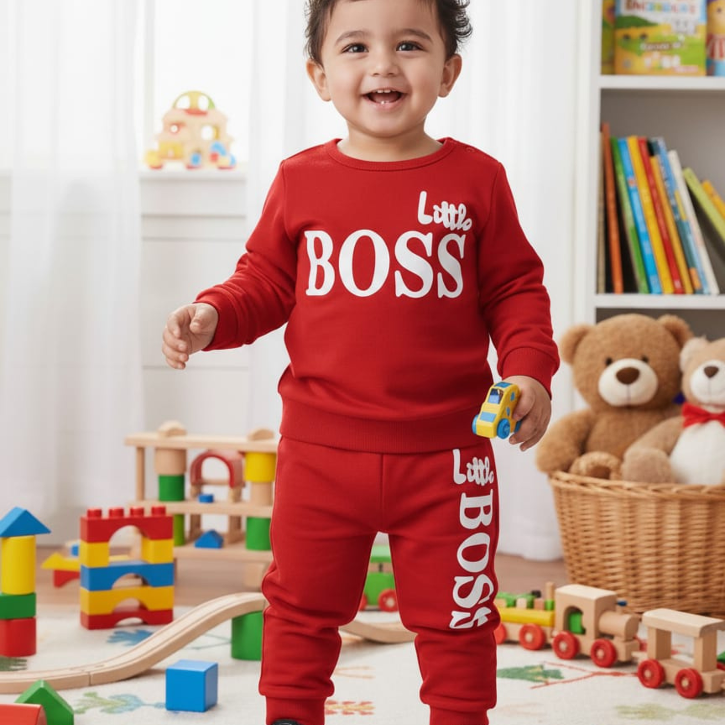 Little Boss Printed Track Suit for Kids