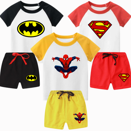 Pack of 3 Raglan Super Hero Summer Suits for Kids