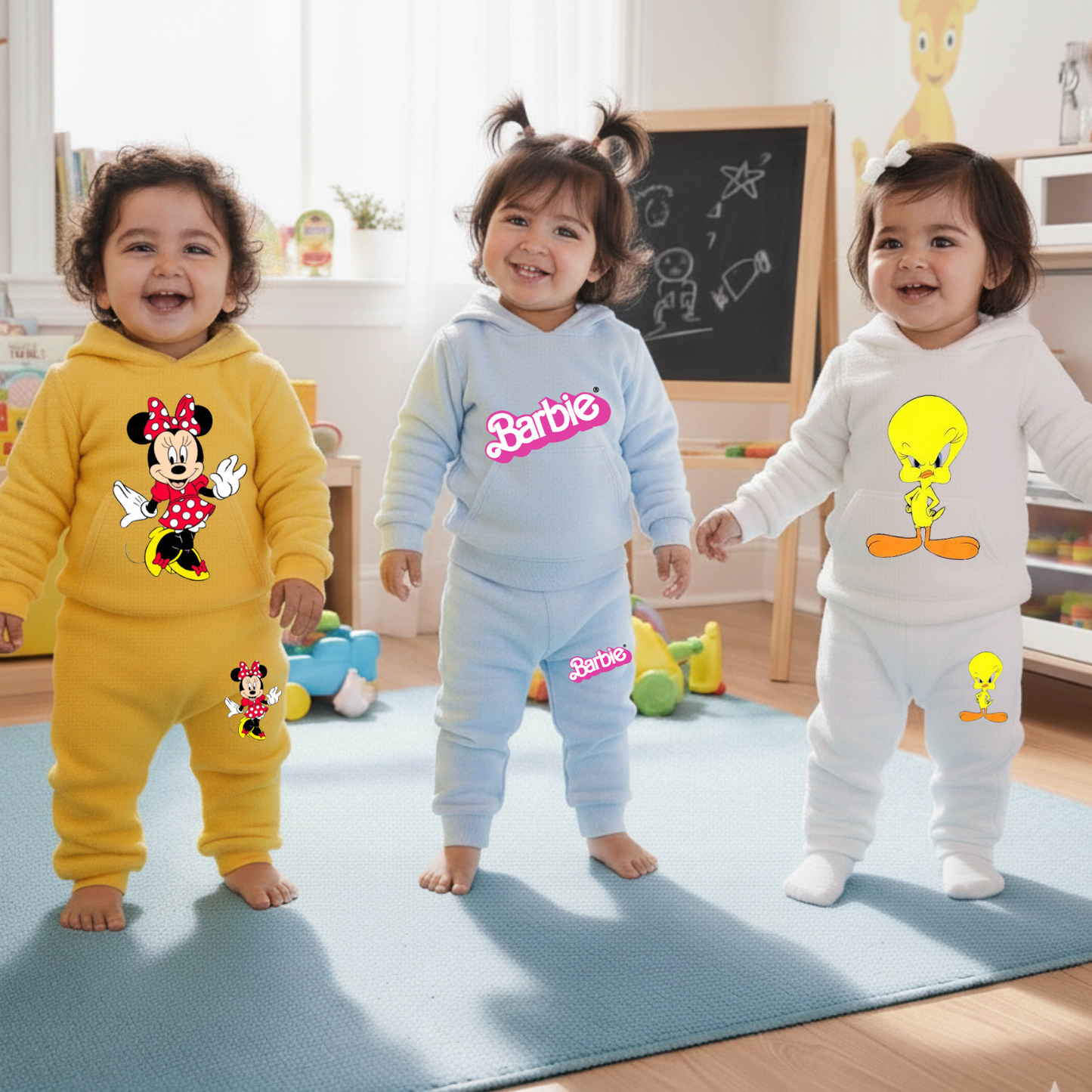 Pack of 3 Hooded Track Suit for Baby Girls