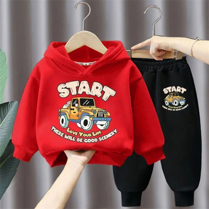 Printed Hooded Track Suit for Kids