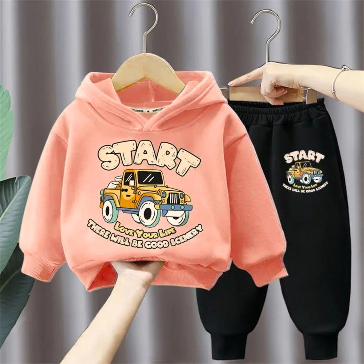 Printed Hooded Track Suit for Kids