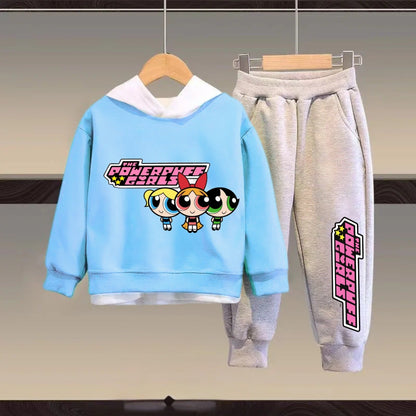 Contrast Hooded Track Suit for Kids