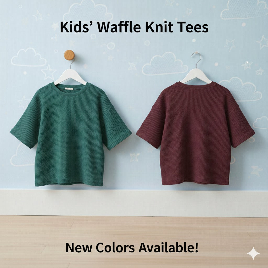 Pack of 3 Waffle Knit Half Sleeve Tshirts for Kids