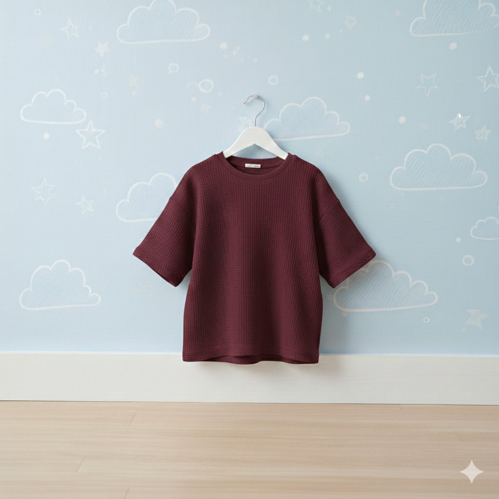 Pack of 2 Waffle Knit Half Sleeve Tshirts for Kids