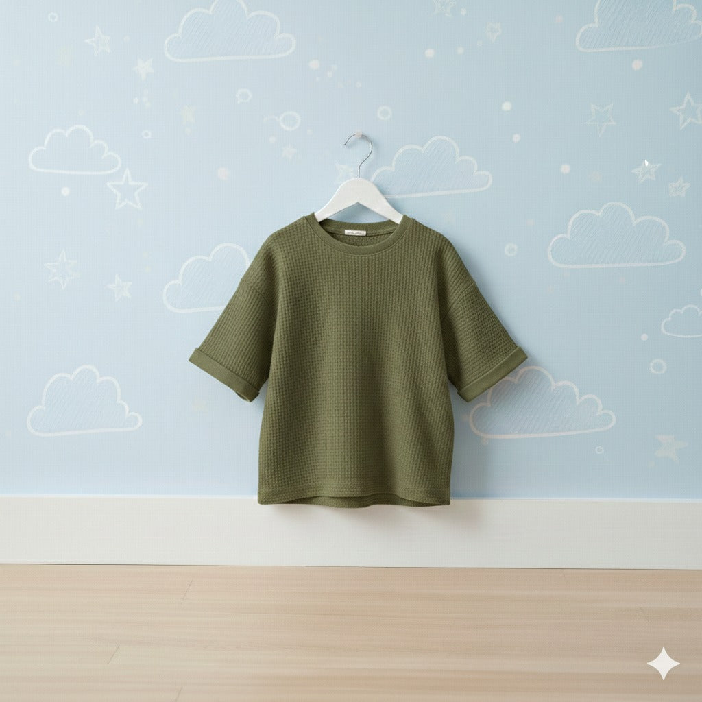 Pack of 3 Waffle Knit Half Sleeve Tshirts for Kids