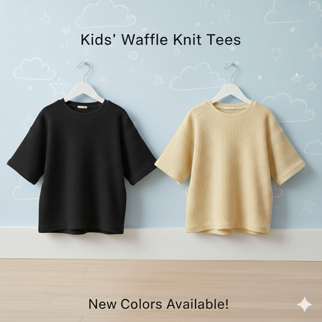 Pack of 3 Waffle Knit Half Sleeve Tshirts for Kids
