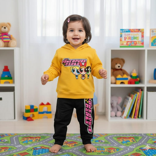 Power Puff Hooded Track Suit For Kids
