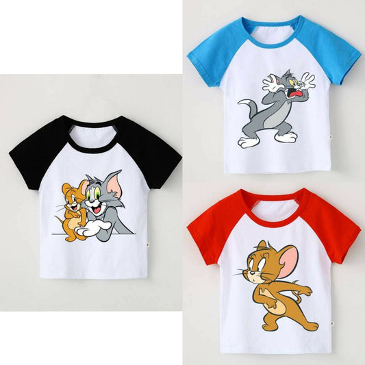 Buy 2 Get 1 Free Raglan Printed Half Sleeve T Shirts for Kids