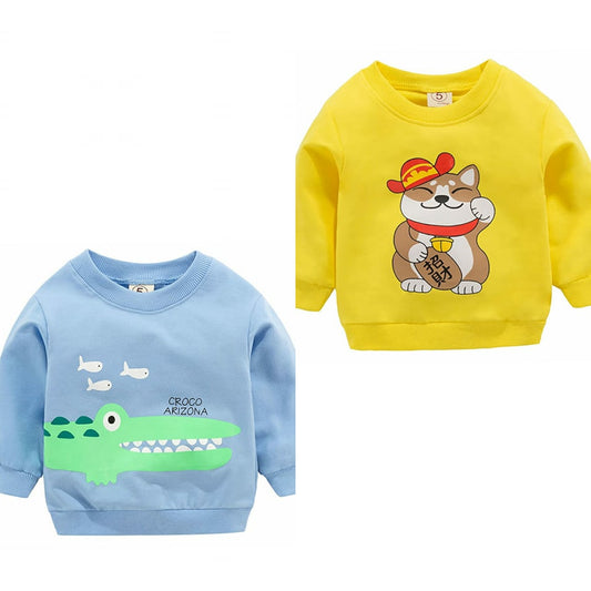 Pack of 2 Printed Sweat Shirts for Kids
