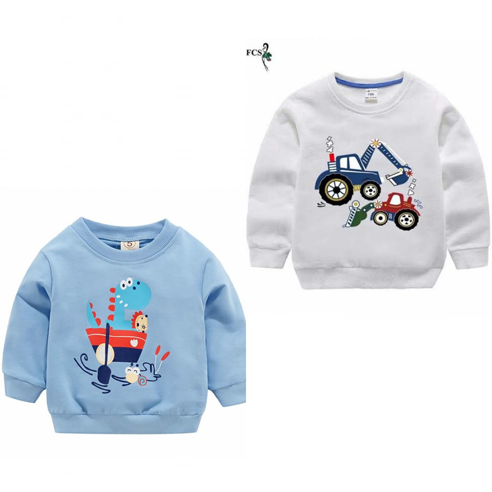 Pack of 2 Printed Sweat Shirts for Kids