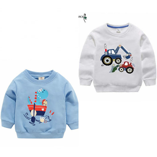 Pack of 2 Printed Sweat Shirts for Kids
