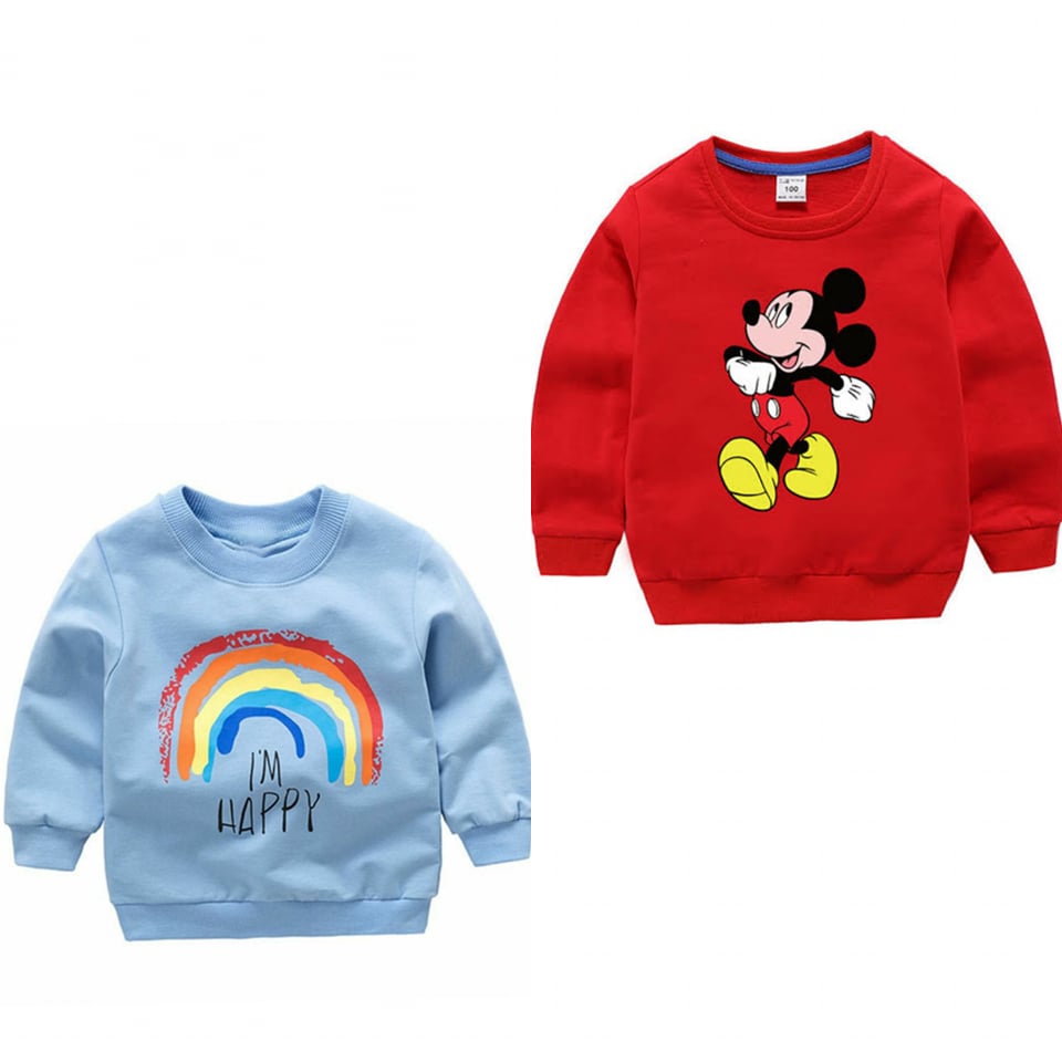 Pack of 2 Printed Sweat Shirts for Kids