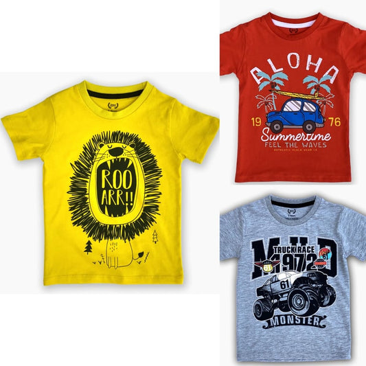 Buy 2 Get 1 Free Printed Half Sleeve Tshirts for Kids