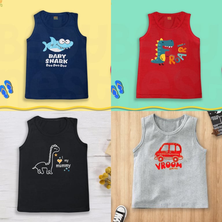 Buy 3 Get 1 Free Printed Sando Tshirts for Kids