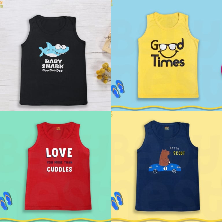 Buy 3 Get 1 Free Printed Sando Tshirts for Kids