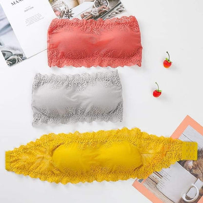 Strapless Fancy Padded Tube Bra with Hooks