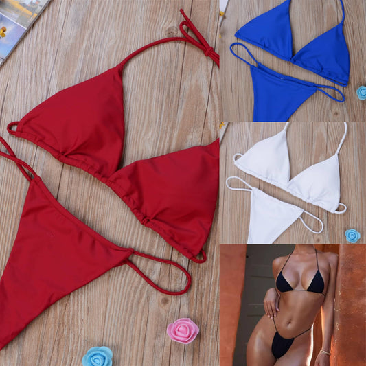 Pack of 2 Spaghetti Straps Silk Bikini Sets
