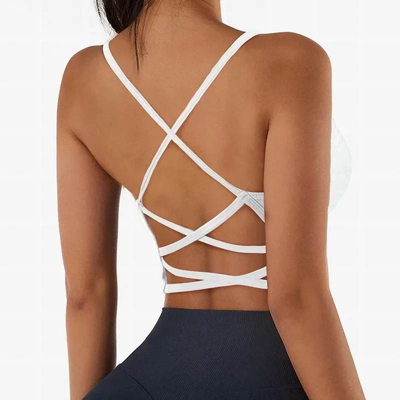Cross Back Fancy Lace Net Padded Bra (ART-722)