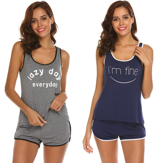 Pack of 2 Printed Jersey Short Tank Suits.