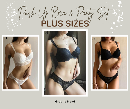 Push up Wired Bridal Bra n Panty Set (Plus Sizes)