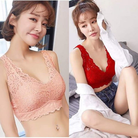 Pack of 2 Net Lace Foam Bra