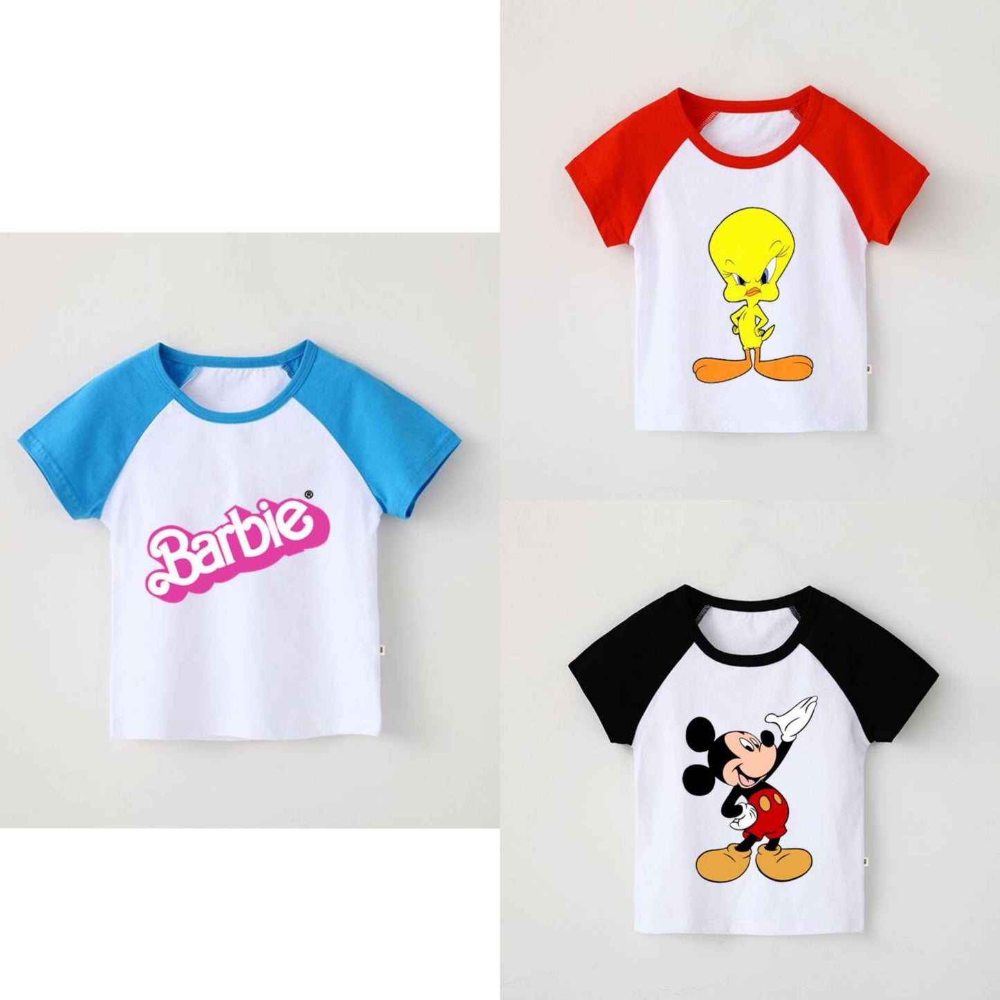 Buy 2 Get 1 Free Raglan Printed Half Sleeve T Shirts for Kids